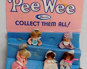 Vintage Pee Wee Doll Lot With STORE DISPLAY By Uneeda *******1970's*********