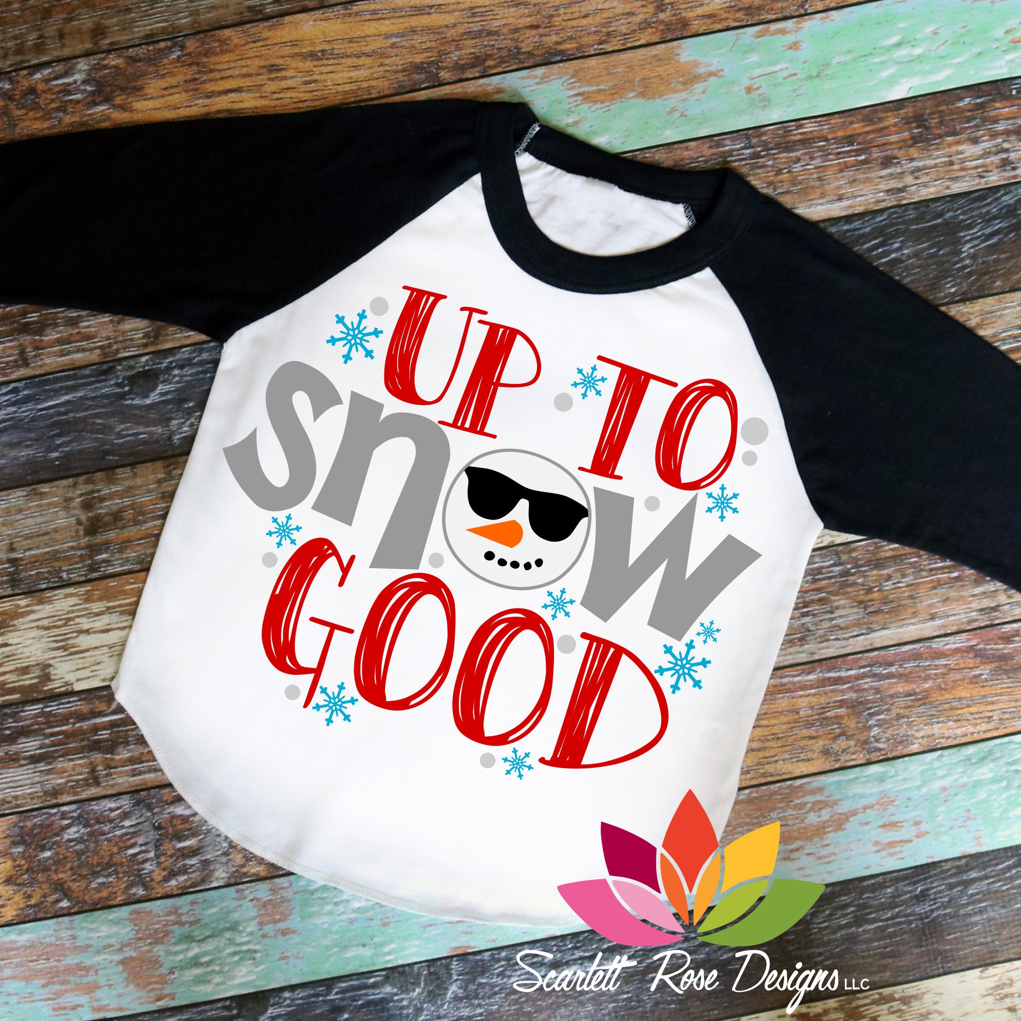 Christmas SVG Up To Snow Good Cool Boy Snowman Sunglasses