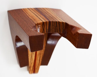 Handmade Wood Guitar Hanger - Sapele Zebrawood Padauk