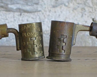 French gunpowder and lead shot measure, 2 available