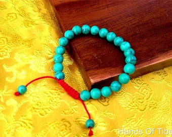 Turquoise Wrist Mala/Bracelet for Meditation (8mm beads)