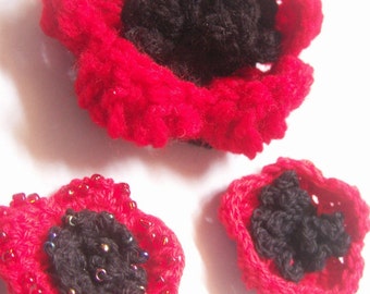ANZAC Poppy (crochet pattern) PIF pay it forward