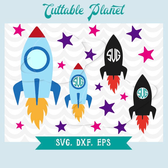 Rocket svg rocket monogram svg rocket dxf rocket monogram