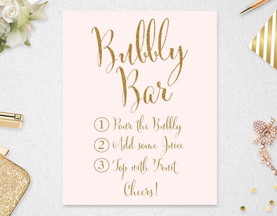 Bubbly Bar Sign // INSTANT DOWNLOAD // 8x10 // Printable