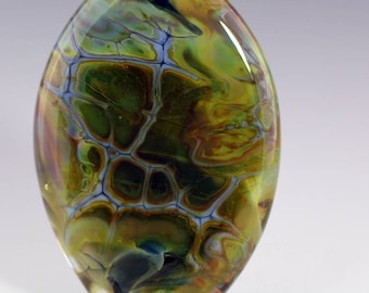 Lampwork Glass Focal Bead Mottled Shard Handmade by Diana Dunn