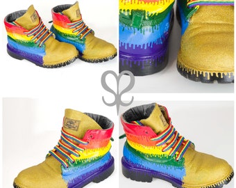 custom glitter timberlands
