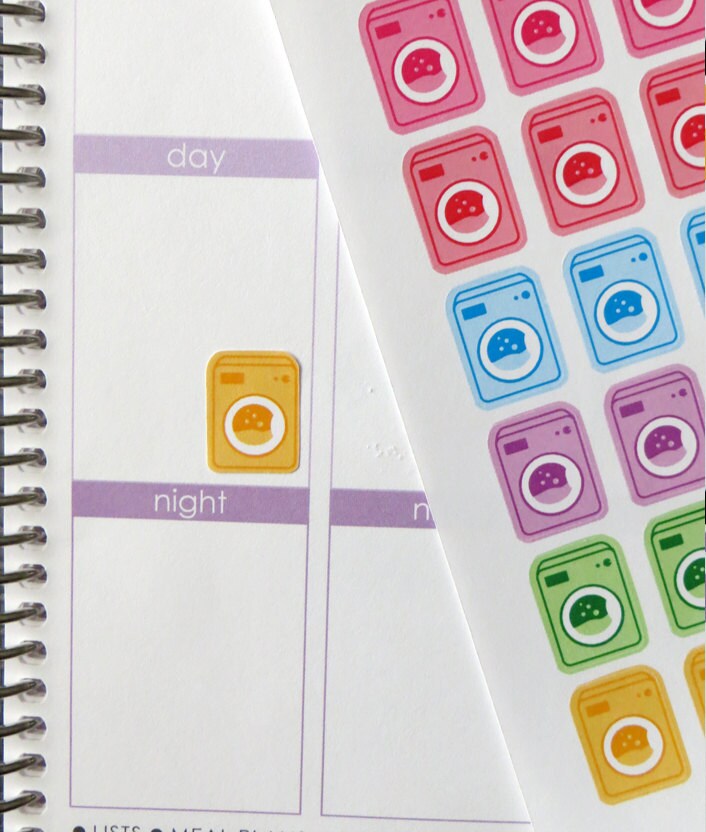 56 Laundry Washing Machine Stickers for Erin Condren Planner