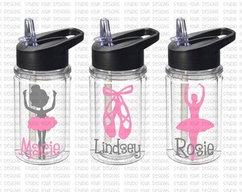 Dance Recital Gift - Tutu dancer water bottle - Personalized water/sport bottle for kids - Kids Dance Cup - Personalized Kid Water Bottle