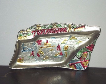 Vintage Souvenir State Metal Ashtray Tennessee