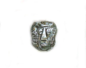 Tiki bead - tribal bead - Ceramic beads - African face bead - Hawaiian bead - focal bead - # 3