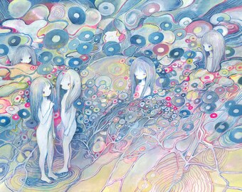 Painting 「In the petal / 花びらの中で」