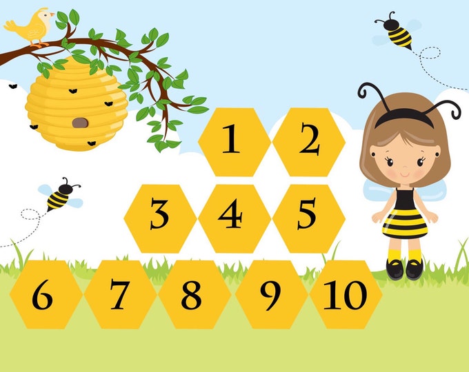 Montessori Number Magnets - Montessori Math - Number Practice - Number Match - Learning - Education - Classroom Set Up - Bumblebee