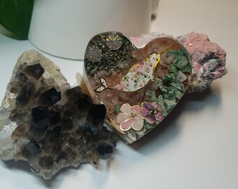 ONLY 1!! Narwal Heart Shaped Orgone Energy Charging Plate for Heart Healing, Manifesting Love, & Strength