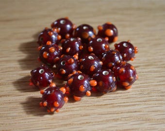 Set of 4 10mm lampwork glass beads