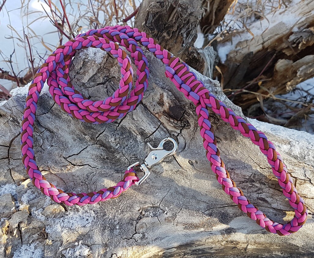 8 Strand Double Thick Rope Dog leash 550 Paracord with metal