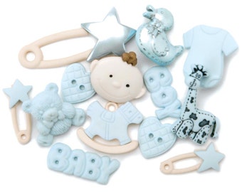 Jesse James Dress It Up Baby Boy Buttons / Embellishments 12 pcs