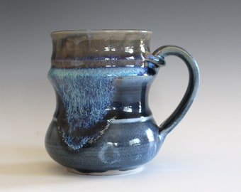 Unique coffee mug, 12 oz, handmade cup, handthrown mug, stoneware mug, wheel thrown pottery mug, ceramics and pottery