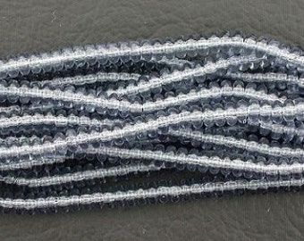 50 czech montana blue 4mm rondelle spacer beads