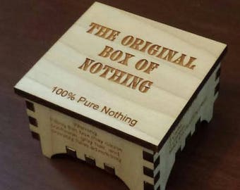 GREAT GAG GIFT! "The Original Box of Nothing" Great birthday gift, grab gift, White Elephant Gift...whatever! Can Be Personalized/Customized