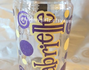 Personalized kids Water Bottle 10 oz BPA-FREE High impact resistant summer beach Cheer Dance Soccer Double Wall Kids Bottle