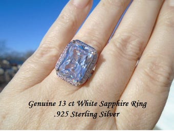 13 ct White Sapphire Ring