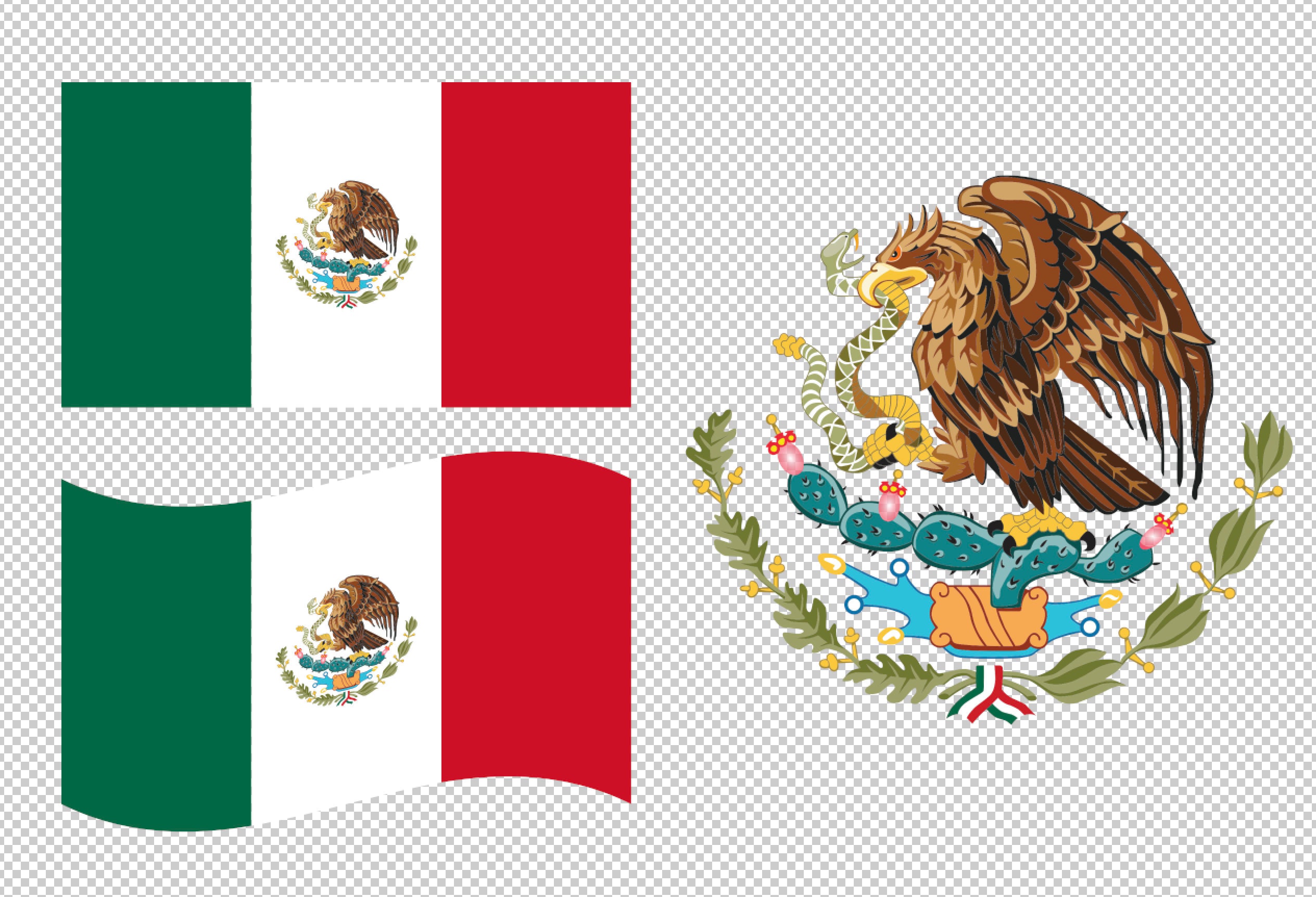 Mexico Flag SVG Vector Clip Art - Cut Files for Cricut, Silhouette