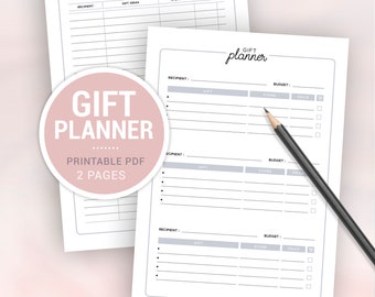 GIFT PLANNER / Printable / gift ideas, gift list, organization, memo