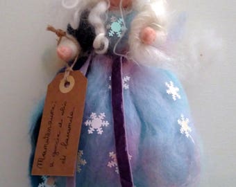 Snowflake Fairy, in carded wool, inspired by Waldorf pedagogy