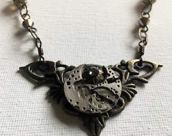 Upcycled steampunk necklace