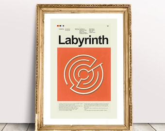 Labyrinth Mid-Century Modern Inspired Print