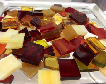 100 MOSAIC #6 GRAB BAG Beauties! Stained Glass Mosaic Tiles Mix B47