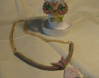 Necklace & Earring set Pink Spring