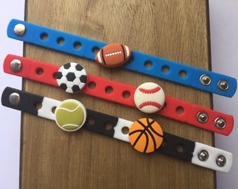 Soccer Baseball Football Basketball Tennis Sports Charm Bracelets PARTY FAVORS