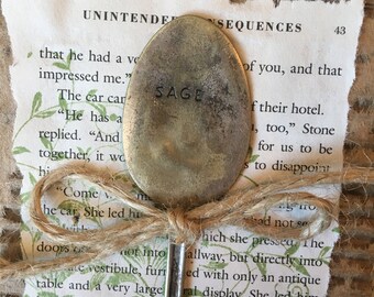 Sage - Silver Plate Spoon Garden Marker