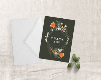 Gilded Finch Orange and Olive Thank You