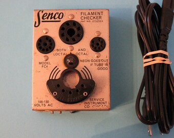 SENCO Tube filament checker VINTAGE 1960s Works Perfectly, Both Loctal and Octal and 7 pin
