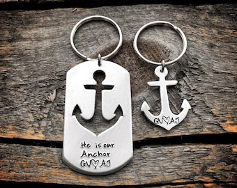 Christian gift for men, christian gift for women, christian couples gift, jesus gift, god gift, anchor keychain, religious keychain gift