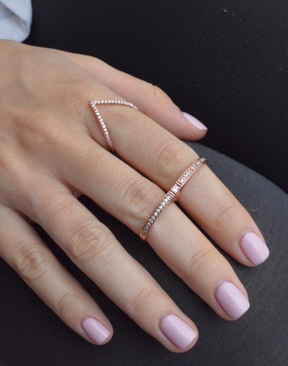 Chevron V Ring Stacking Chevron V Ring Stacking
