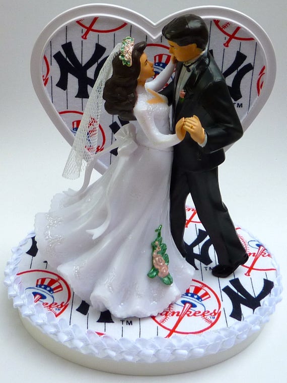  Wedding  Cake  Topper  NY New  York  Yankees Baseball Themed Bride