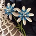 Vintage 1960s 1970s Brooch Pin Flower Enamel Metal MOD Funky Flower Hippie