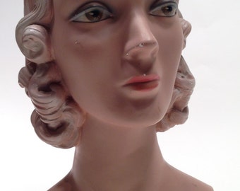 1930'S Display Mannequin Bust//Original//not a reproduction// Hand Painted