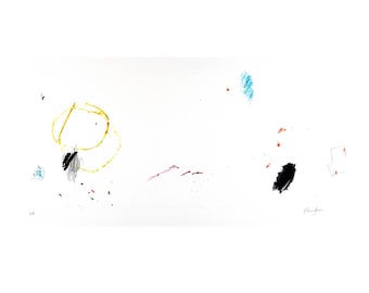 Colorful Monotype. Watercolor. Simple Art. Abstract Printmaking. Delicate Art. Abstraction. Monoprint. Vivid Colors. Abstract Pencil Drawing