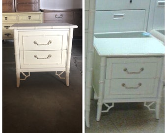 Thomasville PAIR of Faux Bamboo Nightstands- Available for Custom Lacquer