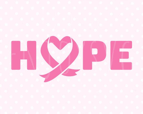 Hope Ribbon SVG Hope Pink Ribbon SVG Cancer Ribbon Cancer SVG