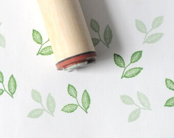 Three Veined Leaves Rubber Stamp
