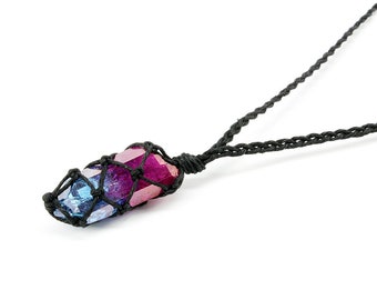 Hippie Jewelry, Boho Jewelry, Aura quartz necklace, Mineral Necklace, Cosmic Jewelry, Healing Crystal Necklace, Unique Gifts