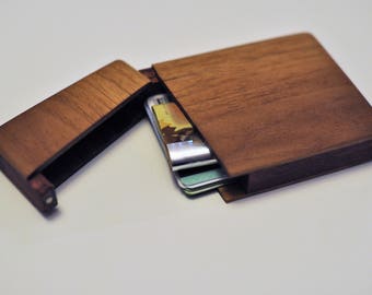 Wood Wallet, Walnut and Purpleheart, Closeable Magnet Latch