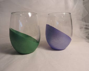 painted stemless wine glasses
