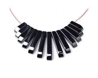 13 hematite beads in shades of 12-29mm