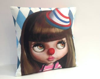 Blythe Doll Clown kitsch Boutique Cushion / Pillow cover